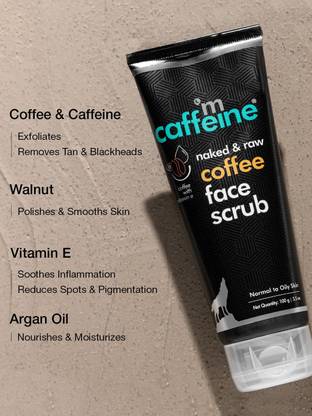 mCaffeine Face Scrub for D Tan, Helps in Skin Brightening and Remove Blackheads Scrub