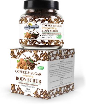 ABHIGAMYAH Coffee & Sugar Body Scrub for Tan Removal, Exfoliation & Soft-Smooth Skin. Scrub