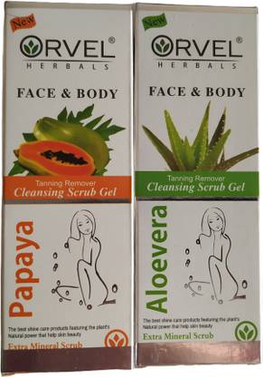 orvel Face And Body Cleansing Papaya & Alovera Scrub Gel-b33 Scrub