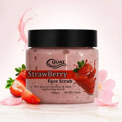 QUAT Preamium Strawberry Face Scrub Helps Cleanse & Tan removal Skin Scrub ( Scrub