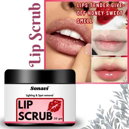 Sonavi Lip Scrub Cream for Brightening Dark Lips | Face Scrub for Smooth Lips Scrub