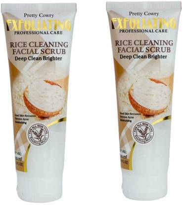 PRETTY COWRY Rice Cleaning Facial Scrub Deep Clean Brighter pack 2 Scrub