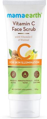 Mamaearth Glowing Skin With Vitamin C and Walnut For Skin Illumination Face Scrub