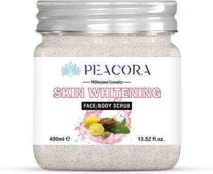PEACORA WHITE SKIN SCRUB For Skin Whitening Skin Lightening Dark Spot Pigmentation  Scrub