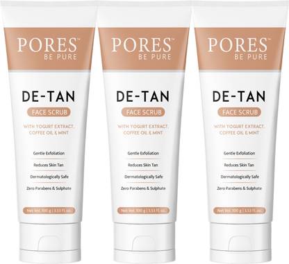 PORES BE PURE De-Tan Face Scrub | Blackhead, Tan Removal & Healthy Soft Smooth Skin | Scrub