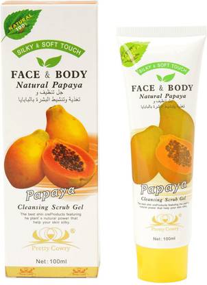 PRETTY COWRY Face & Body Natural Papaya Cleansing Scrub Gel 100 ml Scrub