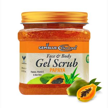 GEMBLUE BIOCARE Papaya Gel Scrub for Face and Body, Enriched with Papaya Extract,385ml Scrub