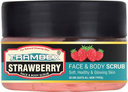 Trambex Naturals Pure Tan Removal Face Scrub & Glow your Face and Body Skin Strawberry Scrub