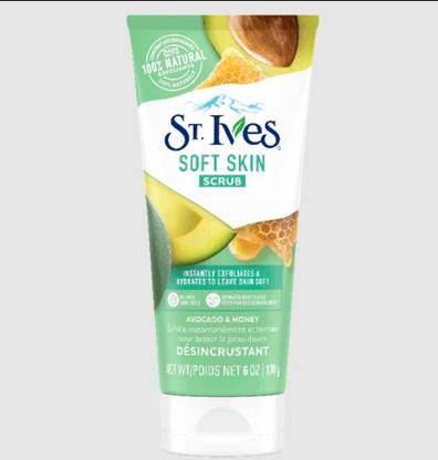 ST.IVES SOFT SKIN AVOCADO & HONEY FACE SCRUB-170 GRAM, Scrub