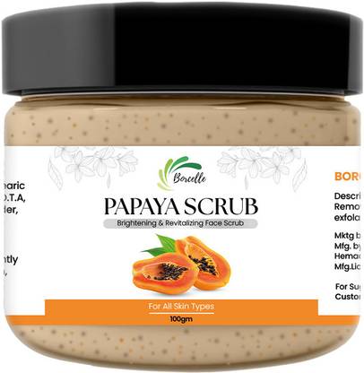 BORCELLE Bio Papaya Scrub With Revitalizing And Tan Removal  Scrub