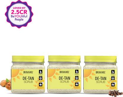 DR.RASHEL De-Tan Scrub with Walnut & Clove Extract | For Exfoliation (Pack of 3) Scrub