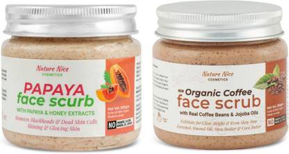 Nature Nice Papaya & Coffee Face Scrub with Honey Extract Scrub Combo Scrub