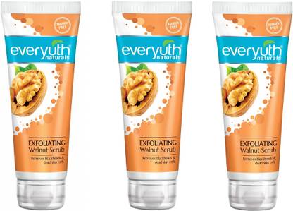 Everyuth Naturals Exfoliating Walnut Scrub 100 Grm Pack of 3 Scrub