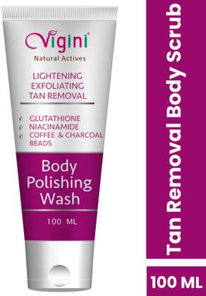 Vigini Exfoliating Detan Coffee Scrub Body Wash for Glowing Skin Whitening Lightening