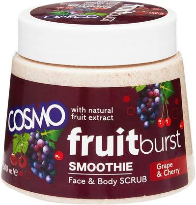 COSMO Grape & Cherry Face and Body Scrub, With Natural Fruit Extract Scrub