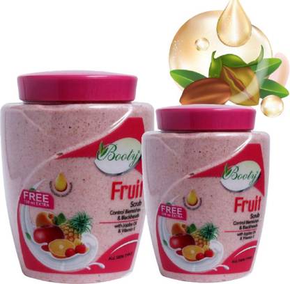 BOOTY Natural Fruit Scrub Control Blemish & Blackheads With Vitamin -E, Jojaba Oil Scrub