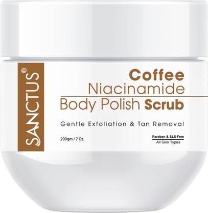 SANCTUS Coffee Niacinamide Body Polish Scrub - Skin Exfoliation, Tan & Blackhead Removal Scrub