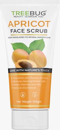 TREEBUG APRICOT FACE SCRUB DEEP EXFOLIATES TO REVEAL SMOOTH SKIN Scrub