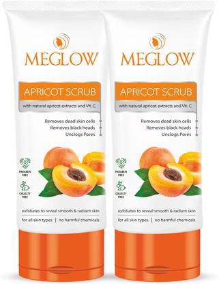 meglow Apricot Face Scrub with Natural Extracts for Smooth Skin | Clears Blackheads Scrub