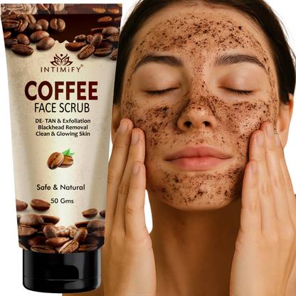 INTIMIFY Coffee Face Scrub, Removes Dead Skin & Blackheads For Women & Men Scrub
