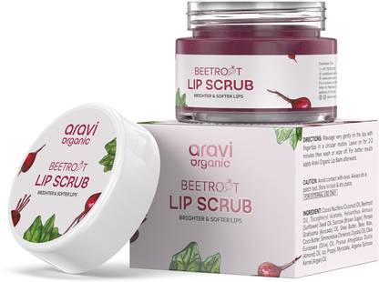Aravi Organic Beetroot Lip Scrub With Beetroots & Shea Butter For Lip Lightening Nourishment Beetroot