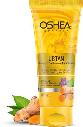 OSHEA Men Women Ubtan Glowing & Tan Removing Turmeric and Saffron Extract Face  Scrub