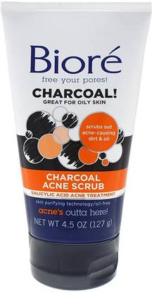 Biore Charcoal Acne Scrub, 4.5 Ounce Scrub