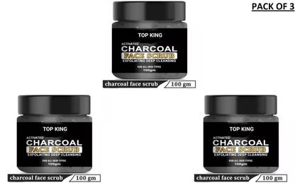 Top King FACE SCRUB ACTIVATED CHARCOAL, DEEP CLEANSING (300 GM) Scrub