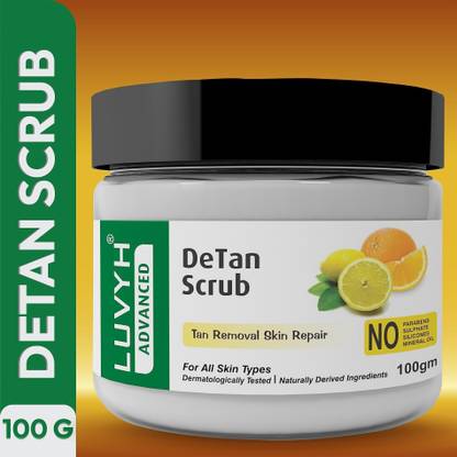 LUVYH DeTan Skin Exfoliating Scrub (100g) Brightening, Glowing Skin,Tan Removal Scrub