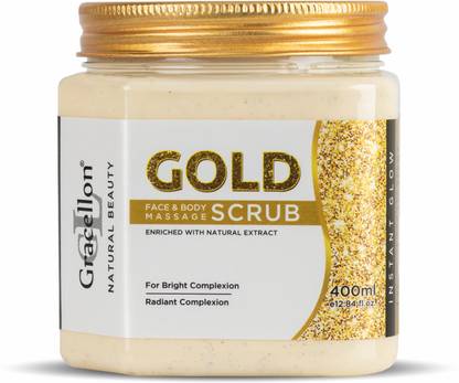 Gracellon Gold Face and Body Massage Scrub | Instant Glow Scrub