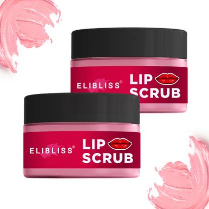 ELIBLISS Natural Strawberry Lip Scrub for Soft, Moisturized and Glowing Lips Scrub