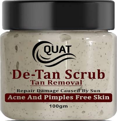 QUAT De-Tan Face Scrub,Tan Removal Face Scrub for Glowing Skin,Oily,Dry Skin,Women,Men (100gm) Scrub