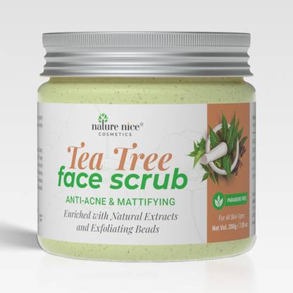 Nature Nice Tea Tree Face Scrub with Neem & Green Tea Extract Scrub