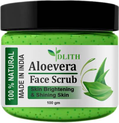 DLITH 100% natural Aloe Vera Scrub Revitalizing , Face Scrub for Glowing Skin  Scrub