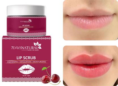 7days natural Lip scrub for dark tanned Lip Shine, Glossy, Soft With Moisturize  Scrub