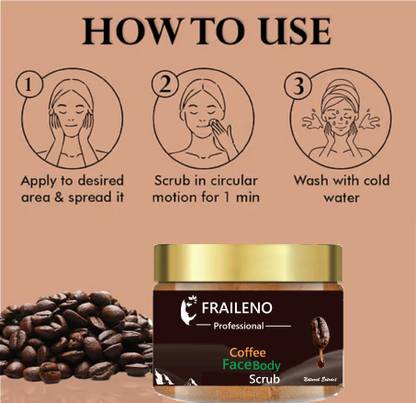 FRAILENO Brightening Face Scrub with Coffee, Walnut Beads for Smooth Glow  Scrub