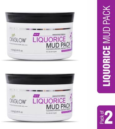 OXYGLOW HERBALS Liquoric Mud Pack 500gm (Pack of 2) Scrub