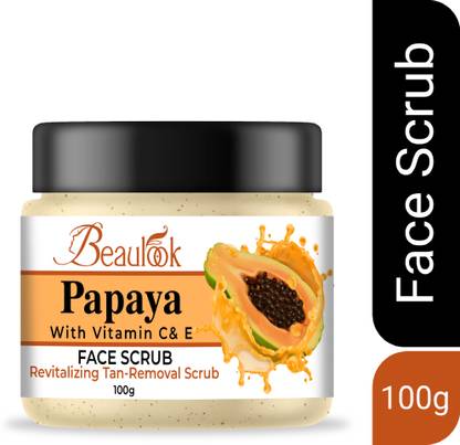 Beaulook Papaya Scrub For Face & Body, Blackhead Remover, De Tan Removal  Scrub