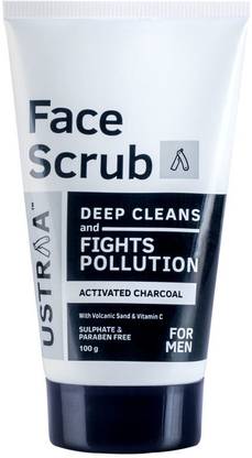 USTRAA Face Scrub for Men - with Activated charcoal | Fights blackheads Scrub