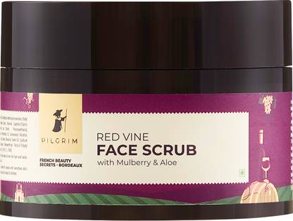 Pilgrim Red Vine Face Scrub for Glowing Skin (50g) | Tan Removal | De-Pigmentation | Anti-Ageing |For Dry, Oily, Combination Skin | Men & Women Scrub