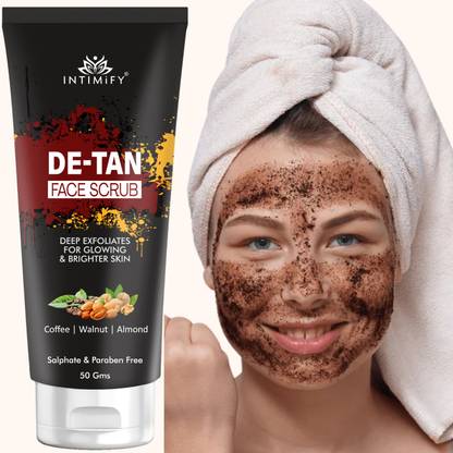 INTIMIFY Coffee Face Scrub Enriched with Almond, Walnut, Coffee For All Skin Types Scrub