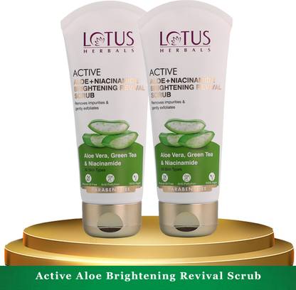 LOTUS HERBALS + Niacinamide Brightening Revival Scrub ( Pack of 2 ) ( 100gm * 2 ) Scrub
