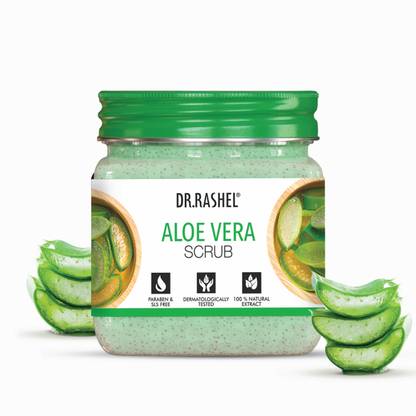 DR.RASHEL Aloe Vera Scrub For Face & Body with Aloe Vera & Vitamin E | Hydrates & Soothes Scrub