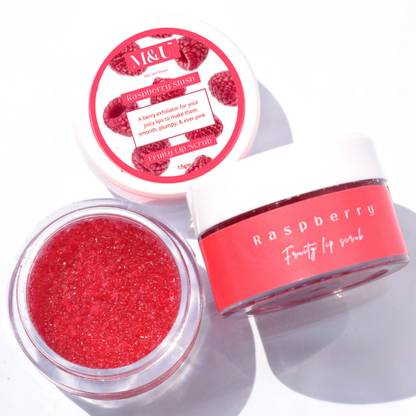 M and U Raspberry Slush Lip scrub for tanned, Pigmented, chapped, darkened lips Scrub