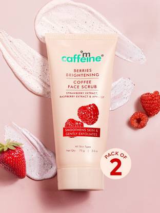 mCaffeine Berries Brightening Coffee Face Scrub | Gently Exfoliates | Tan Removal  Scrub