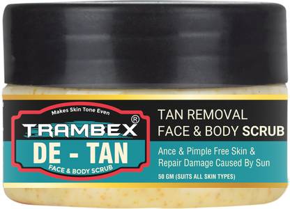 Trambex Face Scrub De Tan with Tan Removal Scrub for Oily and Dry Skin,Women,Men  Scrub