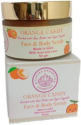 tantra organics Orange Candy Face & Body Scrub | Body Scrub | 100% Vegan | 50 Gm Scrub
