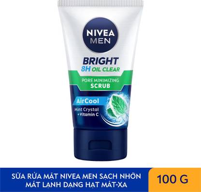 NIVEA Men Bright 8H Oil Clear Pore Minimizing  Scrub