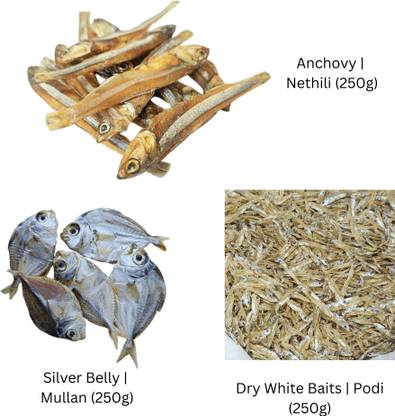 AL-HAQQ Anchovy | Nethili | Dry White Baits | Podi | Silver Belly | Mullan Whole