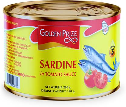 Golden Prize Sardine in Brine and Sardine in Tomato Sauce (2 x 125gms Each) Slices